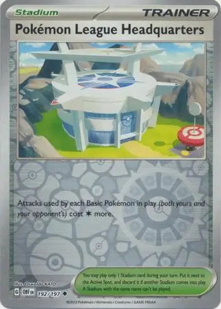 Obsidian Flames Pokémon League Headquarters #192/197 reverse holo